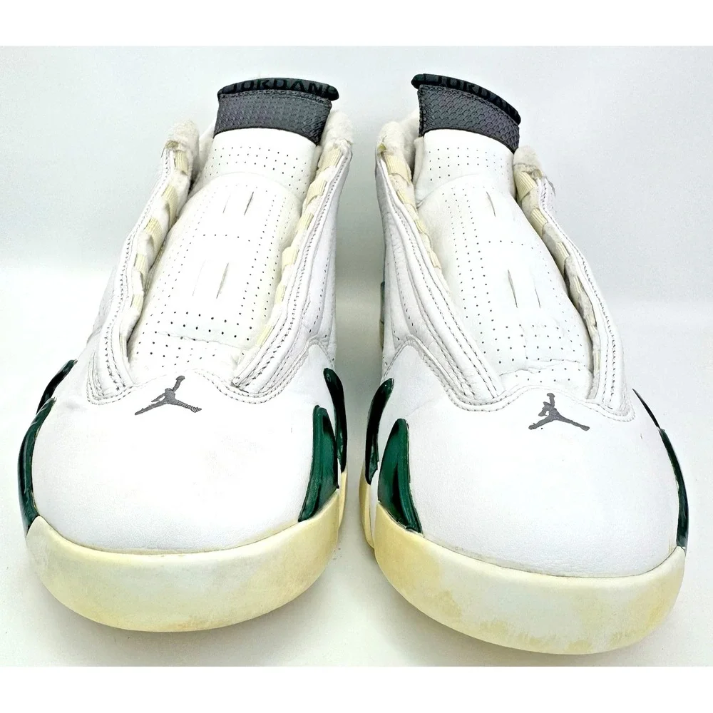 Nike Air Jordan 14 Retro Forest Green White 2005 Size 13 311832-131 No Laces - Picture 5 of 16